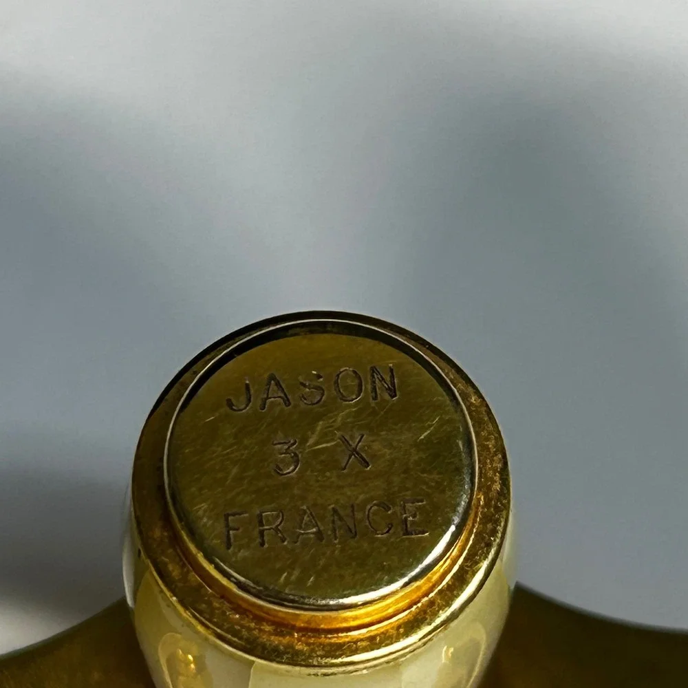 Vintage Jason 3x France Opera Glasses Mother of Pearl Style Gold Tone Binoculars